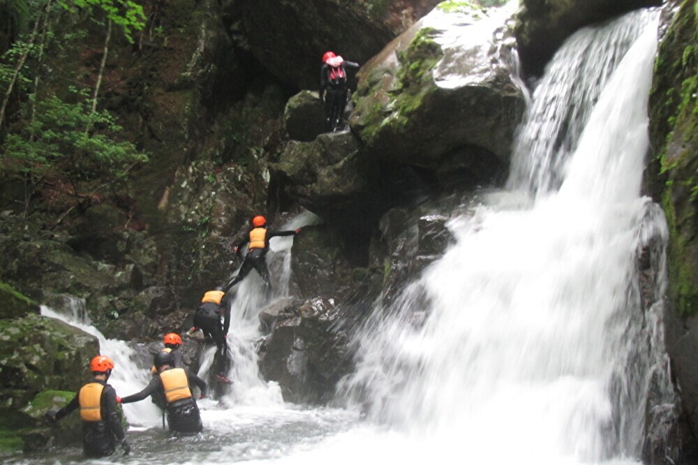 Ascending Cascades: Sawanobori (Japanese-style canyoning) in pristine waters at Maze, Gero
